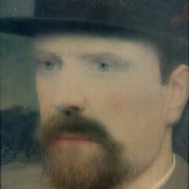Wimmer, Gustav "Kopf eines Mannes mit Hut", Öl, um 1950, 20x14 cm