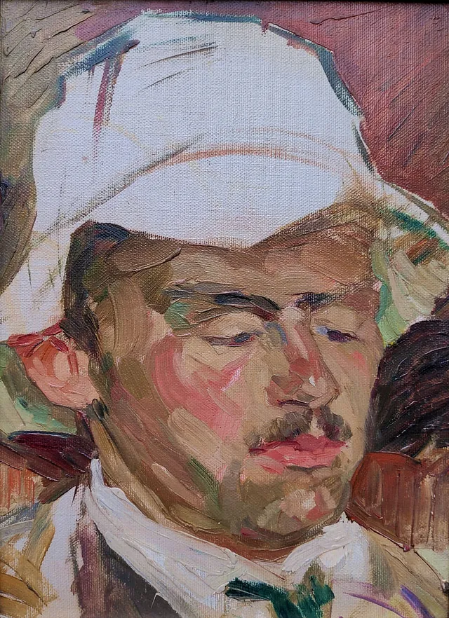 Mathilde Kliefert-Gießen „Der Vater der Malerin mit Sonnenhut“, Öl auf Leinwand, ca. 1911, 31x23 cm