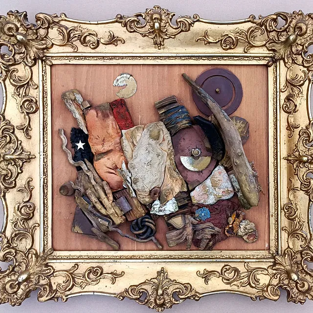 Holz, Dieter „Vergnügliche Formenwelt“, Materialcollage, 1979, 45x50 cm