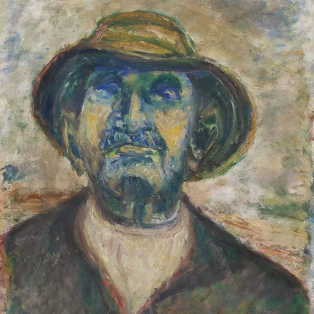 B.v.Schmiterlöw „Der Blinde“, Öl auf Hartfaser, 1981, 80x68 cm