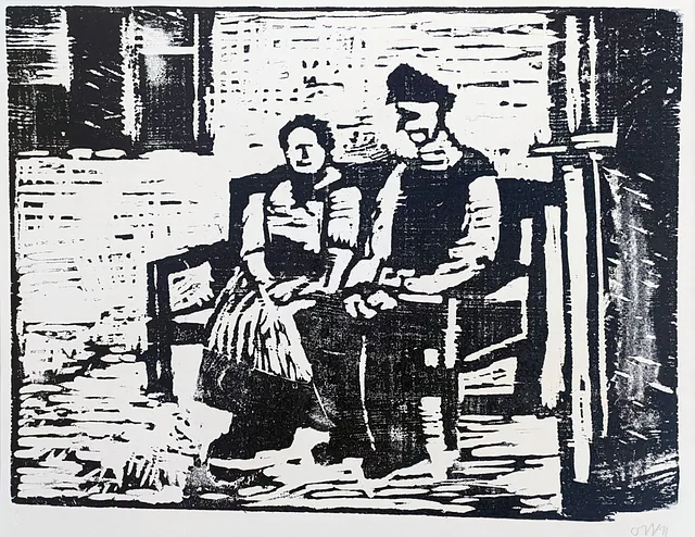 Niemeyer-Holstein - Philemon und Baucis, Holzschnitt, 1957, 37x49 cm
