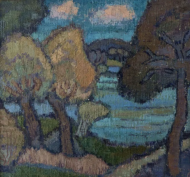 Karen Schacht - Am See 35 x 37,5 cm, Öl 1938-39