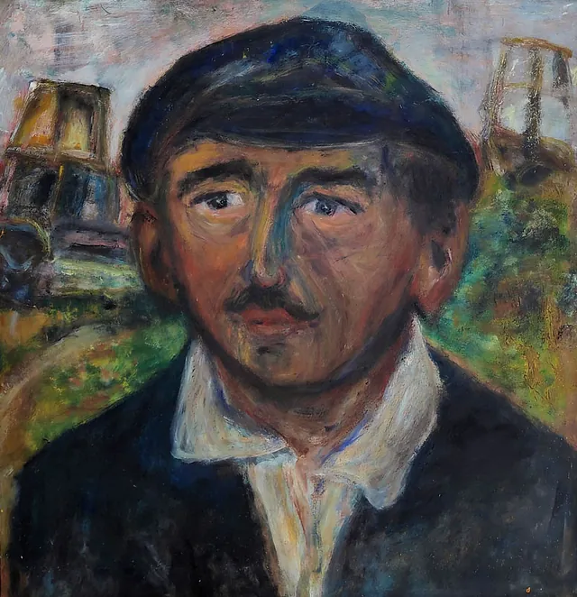 Bertram von Schmiterlöw „Bauer“, Öl auf Hartfaser, um 1970-80, 64x61 cm