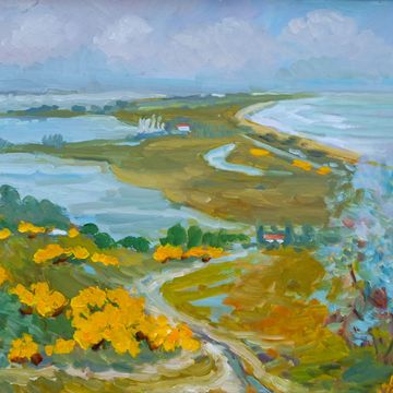 Sack-Havenstein, Hermann „Inselblick (Hiddensee)“, Öl auf Hartfaser, 1979, 50x60 cm