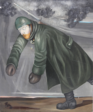 Rößler, Klaus „Mars fällt – Fallender“, Öl, 1984