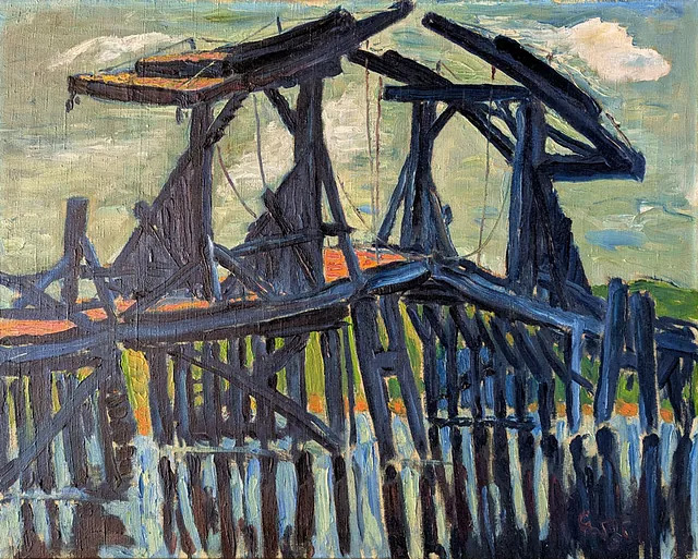 Günther Vogler - Wiecker Brücke 80 x 100 cm, Öl 1930