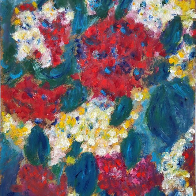 Schmiterlöw, Bertram von - Blumen I, Öl auf Hartfaser, um 2010, Maße 70x50 cm