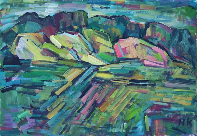 Knobloch, Hugo "Mecklenburger Landschaft III", Öl auf Leinwand, um 1980, Maße 70x100 cm 