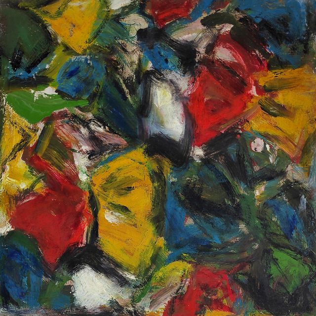 Schmiterlöw, Bertram von - Blumen X, Öl auf Hartfaser, um 1960, Maße 32x31 cm