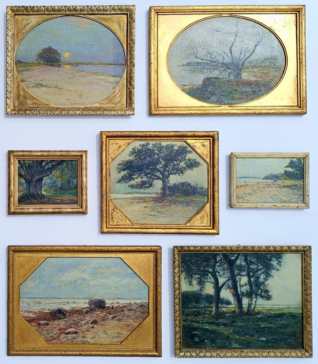 Hille, Anton – Konvolut von 7 Ölbildern mit Ansichten der Insel Vilm bei Rügen (1887)
