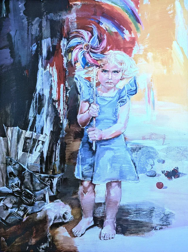 Womacka, Walter - Anna mit der Windmühle, Druck, 40x30 cm