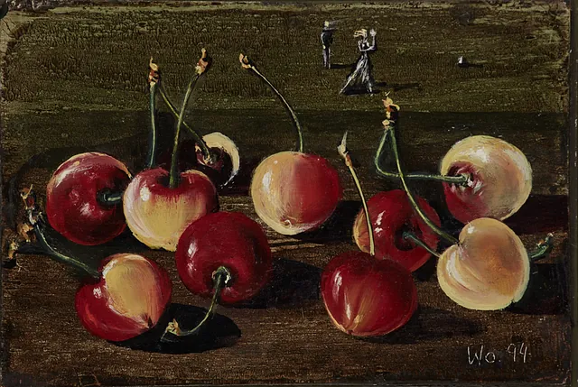 Walter Womacka - Rotgelbe Kirschen, Öl 1994