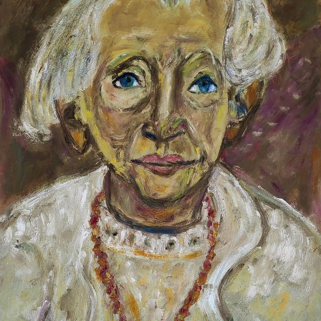 Schmiterlöw, Bertram von - Frau von Seydlitz, Öl auf Hartfaser, um 1990, Maße 70x50 cm