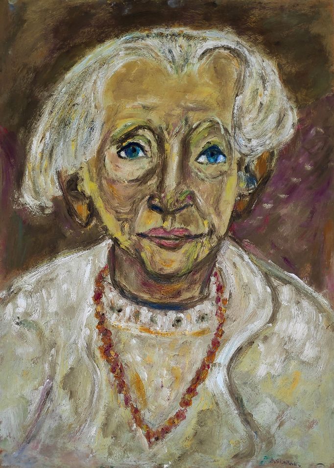 Schmiterlöw, Bertram von - Frau von Seydlitz, Öl auf Hartfaser, um 1990, Maße 70x50 cm