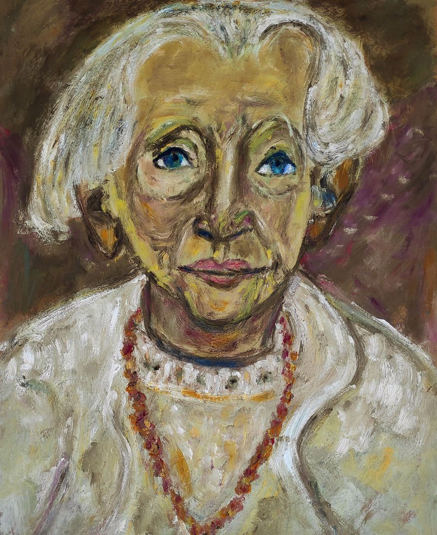 Schmiterlöw, Bertram von - Frau von Seydlitz, Öl auf Hartfaser, um 1990, Maße 70x50 cm
