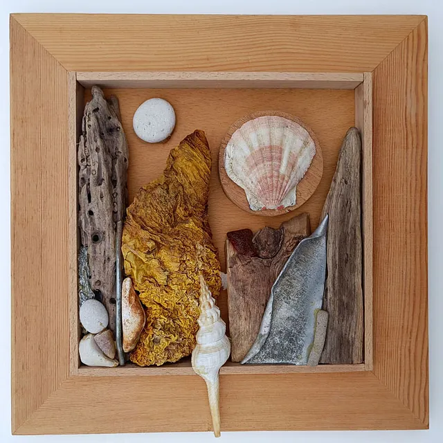 Holz, Dieter Große Unterwasserlandschaft I, Materialcollage, um 2000, 25x21 cm