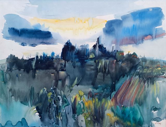Niemeyer-Holstein, Otto „Gewitter“, Aquarell, um 1930, WV-Nr: 3139, 49x63 cm