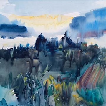 Niemeyer-Holstein, Otto „Gewitter“, Aquarell, um 1930, WV-Nr: 3139, 49x63 cm
