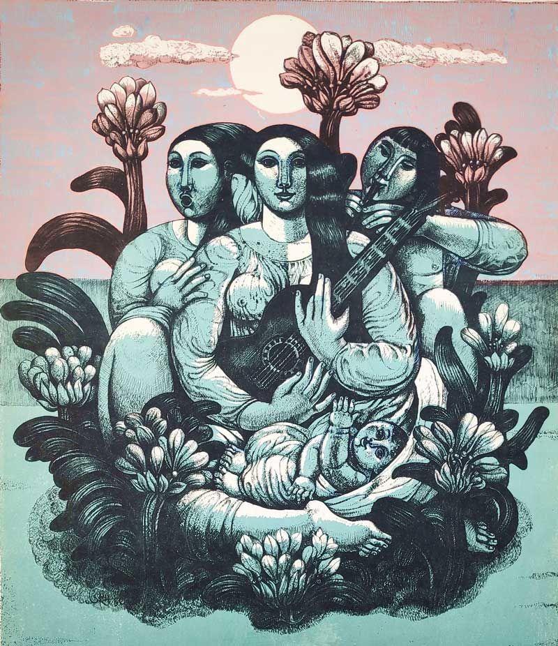 Kandt-Horn, Susanne „Animato con anima“, Farb-Zinkografie von 4 Platten, unten links signiert und datiert, 1980, Maße: 59,5x51 cm (Pl.)