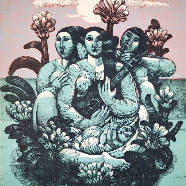 Kandt-Horn, Susanne „Animato con anima“, Farb-Zinkografie von 4 Platten, unten links signiert und datiert, 1980, Maße: 59,5x51 cm (Pl.)