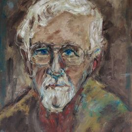 Schmiterlöw, Bertram von - Portrait Jo Jastram, Öl auf Hartfaser, um 1990, Maße 73x53 cm