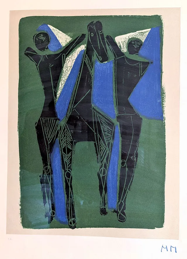 Marino Marini - Marino from Goethe 63 x 48 cm, Farbaquatintenradierung 1979