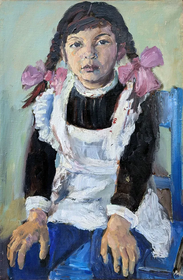 Hans Mühlemann (1923 Wohlau – 1992 Wismar) „Leila“, Öl auf Leinwand, 60x40 cm