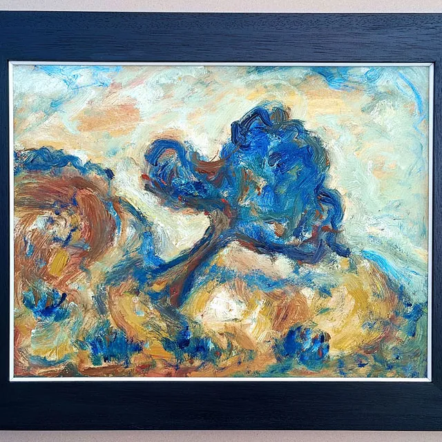 B.v.Schmiterlöw „Kiefer am Hang“, Öl auf Hartfaser, ohne Jahr, 41x54 cm