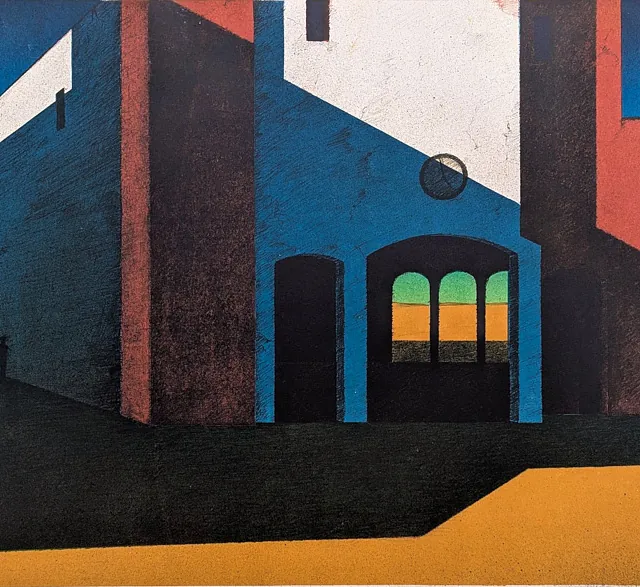 Kastner, Manfred "Architektur", Lithografie, 1984, 45x60 cm