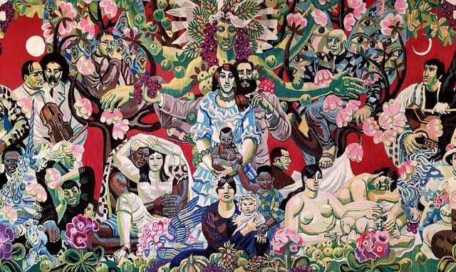 Kandt-Horn, Susanne „Eines Tages werden die Menschen wie Brüder leben“, Gobelin, 1983, 400x200 cm