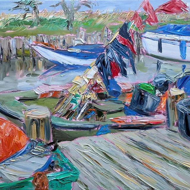 Hafen Loddin III, Öl auf Leinwand, 2025