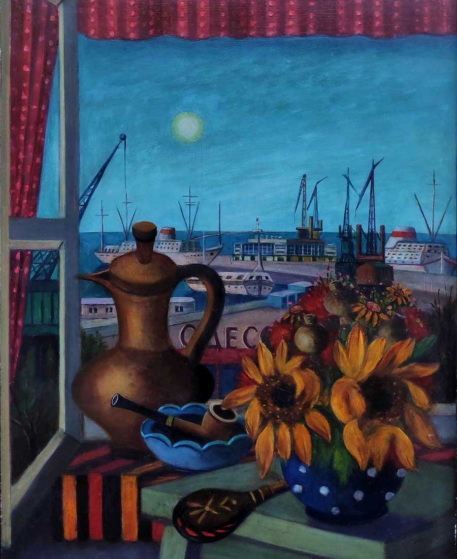 Stephan, Oskar Erich "Odessaer Stilleben", Öl auf Hartfaser, unten links signiert und datiert, 1982/86, 70x90 cm