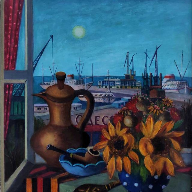 Stephan, Oskar Erich "Odessaer Stilleben", Öl auf Hartfaser, unten links signiert und datiert, 1982/86, 70x90 cm