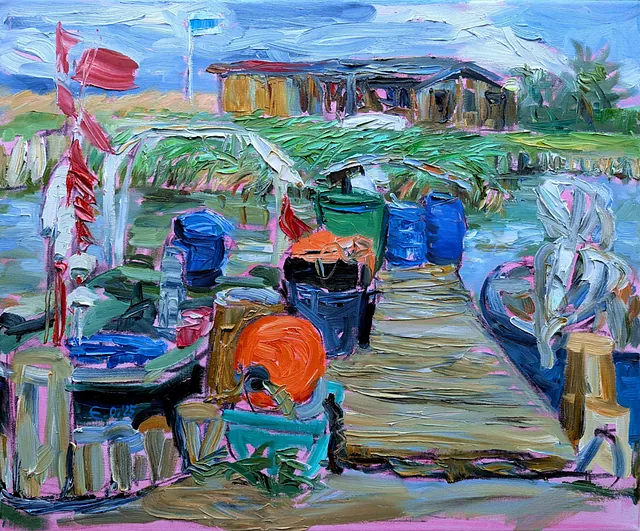 Olsen, Ellena - Loddiner Hafen im Wind, Öl, 2025, 50x60 cm