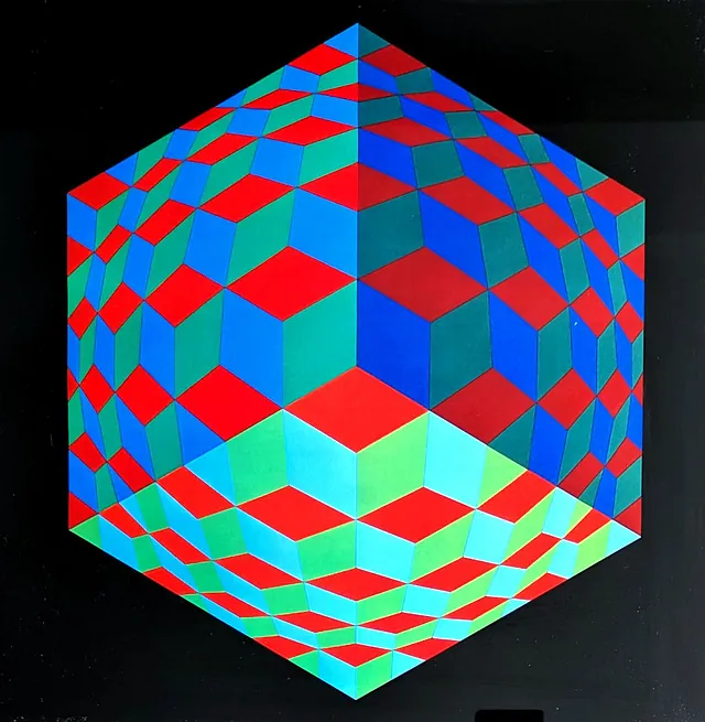 Victor Vasarely - 4 Siebdrucke Editions, Griffon um 1970