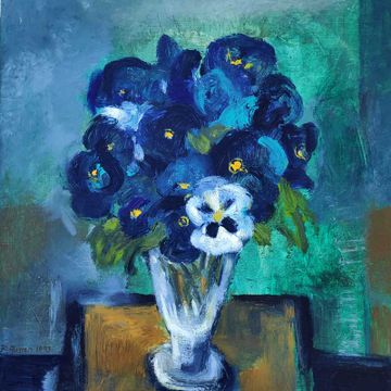 Austen, Rudolf „Blumenstilleben“, Öl auf Leinwand, 1993, 52x50 cm