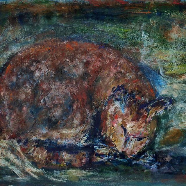 Schmiterlöw, Bertram von - Katze, Öl auf Hartfaser, um 1978, Maße 48x62cm