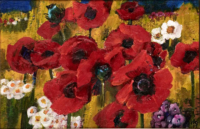 Walter Womacka - Roter Mohn II, Öl 2005