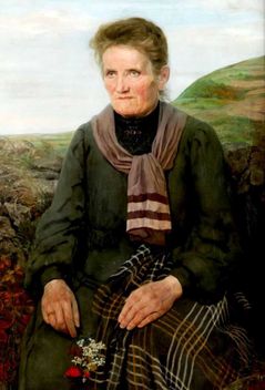 Wimmer, Gustav "Bildnis der Mutter vor hügeliger Landschaft", Öl auf Leinwand, 1910-15, 98x68 cm, WVZ-Nr. 27